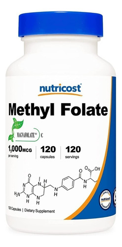 Metil Folato 1000 Mcg, 120 Caps, Nutricost