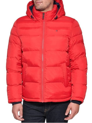 Casaca Xs, Tommy Hilfiger Hooded Puffer -  Naranja