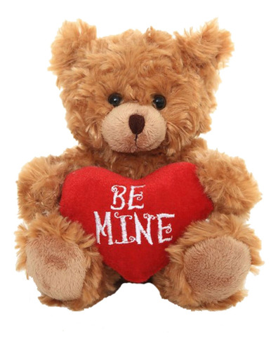 Plushland Stuffed Mocha Heart Bear Be Mine- Plush Bear Toy F