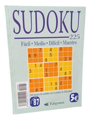 Sudoku Fácil, Mediano, Difícil ,maestro ., De Manual. Papel, Vol. 2 Volúmenes. Editorial Edigrama, Tapa Blanda, Edición Clasica En Español, 2020