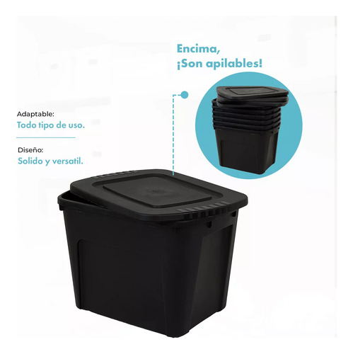 Set X 3 Organizador Caja Grande 80 Litros Baul Apilable