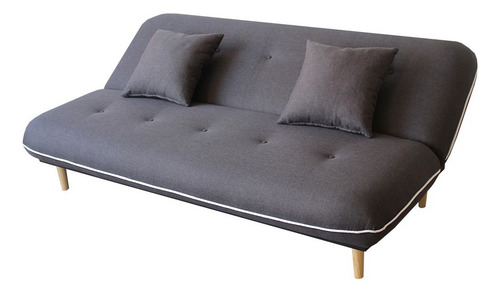 Sofa Cama Caladium - Madera Y Tapiz Color Gris
