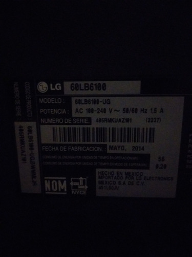 Imagen 3 de 8 de Pantalla LG 60lb6100-ugSmart Tv 60 Pulgadas