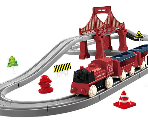 Juego De Tren Eléctrico 40x, Juguetes Educativos De Rojo