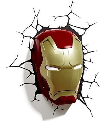 3dlightfx Marvel Avengers Iron Man Máscara 3d Deco Light