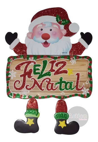 Imagem 4 de 4 de Enfeite De Porta Papai Noel
