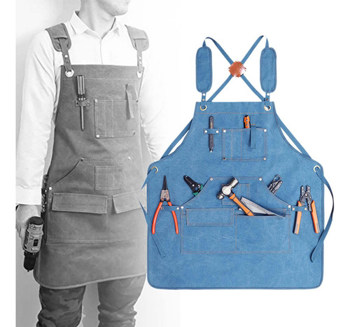Delantal De Carpintería, Delantal De Jardinería Azul Claro