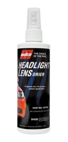 Preparador Headlight Lens Drier 236ml Malco