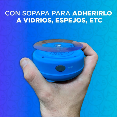 Imagen 7 de 10 de Parlante Portátil Para Ducha Bluetooth Resistente Agua Usb