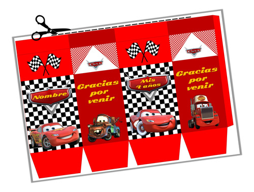 Caja Imprimible Milk Box Editable Cars 