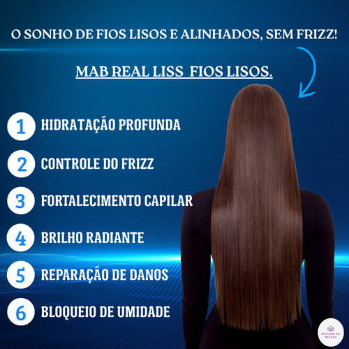 Shampoo Mab Real Liss 300ml Antifrizz E Reparação De Pontas