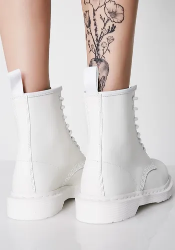 Dr martens white mono hotsell