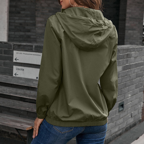 Chaqueta Impermeable Para Mujer, Impermeable Con Capucha En
