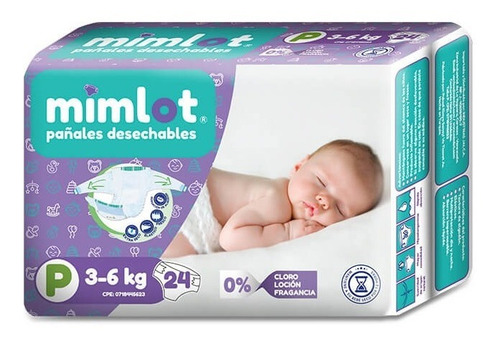 Imagen 1 de 1 de Pañales De Bebe Mimlot P, M, G, Xg, Xxg Bulto 6 Paq