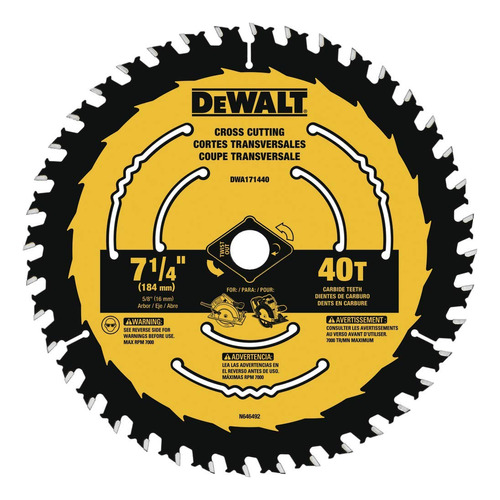 Dewalt Hoja Sierra Circular 7 1 4  40 Diente Corte Madera