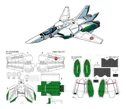 Vf-1a Un Guard Robotech Papercraft