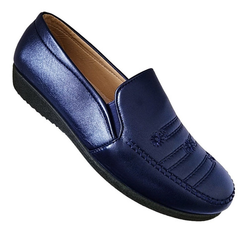 Zapato Mujer Casual Clasico Comodo Bordado Azul 3232