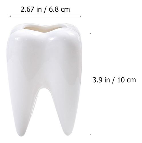 Floreira Cilíndrica Em Cerâmica Com Formato Dente, 4