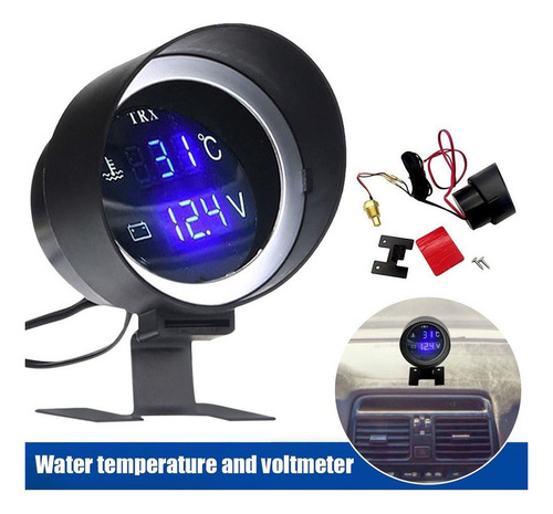Voltímetro + Marcador De Temperatura Automotriz Universal