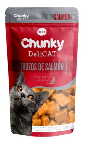 Alimento Húmedo Para Gato Delicat Pouche Trozos De Salmón Ch