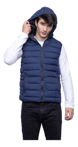 Campera Chaleco Inflado Hombre Ultra Liviano Capucha Abrigo