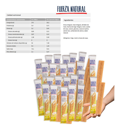 Pack 24 Galletas Fuerza Natural Snacks Saludables Mango Sin Sellos