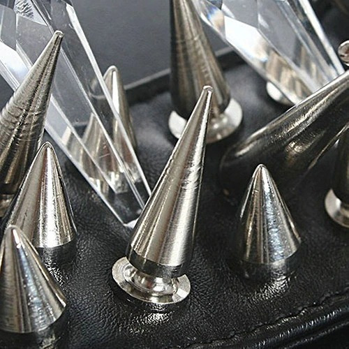 Imagem 6 de 6 de Spikes 10mm - Cone C/ Parafuso - Prata 100 Unidades