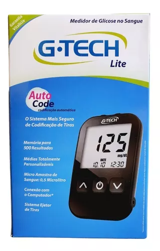 Medidor Glicose Glicemia Diabetes Kit Completo G-tech Lite