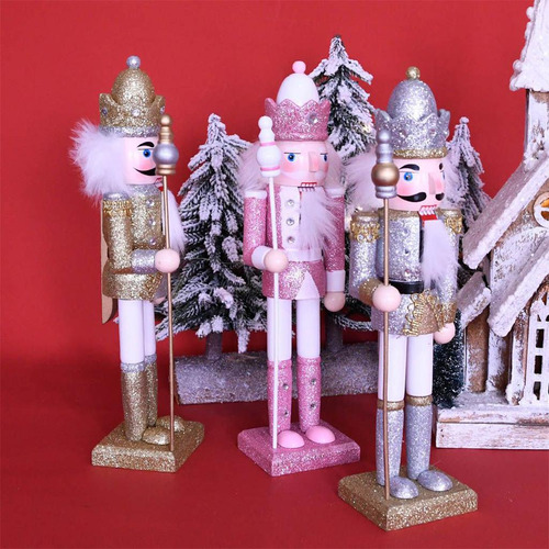 30cm Madera Cascanueces Rey Adornos Decoración De Navidad
