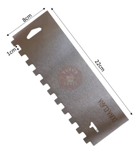 Imagen 2 de 6 de Espátula Scraper Textura N°1 Acero Para Tortas Repostería