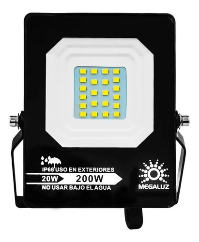 Paquete 5 Pz Reflector Led 20w Ip66 1800 Lm Ultra Delgado