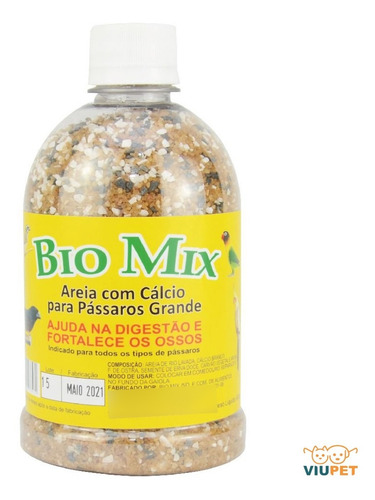 Areia Com Vitamina Grossa 830g Pássaros Aves Ajuda Digestão