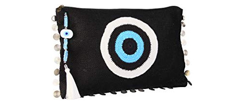 Evil Eye Negro Azul Bolso De Embrague Para Mujer Z9w8l