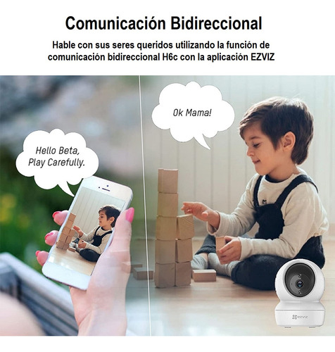 Cámara Ip Ezviz H6c 2k+ 4mp Wifi H.265 - Blanco