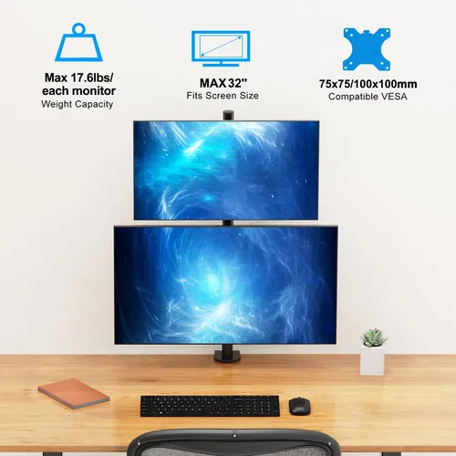 Soporte De Monitor Dual Vertical Ergofocus, Montaje Del Para
