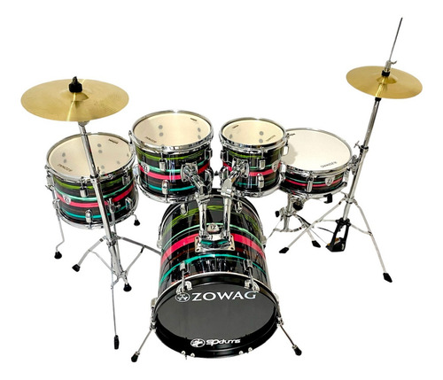 Bateria Compacta Zowag Z1 Juvenil Bumbo 16 Polegadas Cor Black Funny
