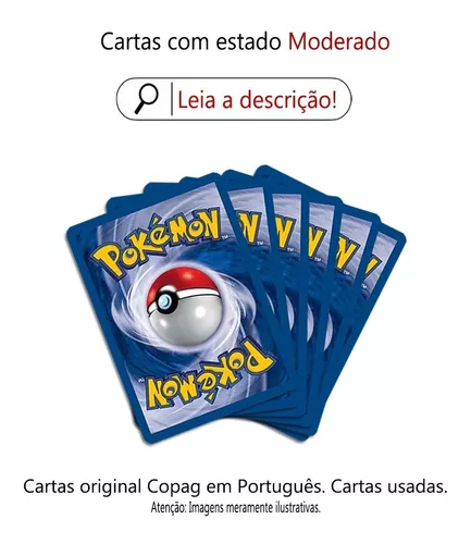 Lote Pack 100 Cartas Pokémon Usadas Nenhuma Repetida