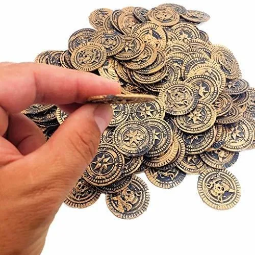 Monedas De Oro Pirata Rústicas De Bronce Fresco (144 Piezas)
