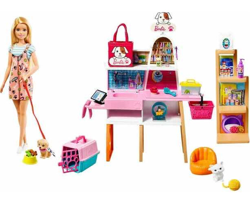 Barbie Set De Juego Tienda Para Mascotas Más De 20 Piezas