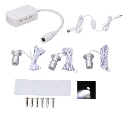 Mini Focos Led De Color Blanco Plateado, 5 V, Usb, Escaparat