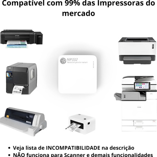 Print Server Multiusuário Conecte 3 Impressoras Via Wi-fi
