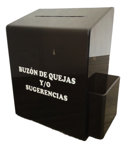 10 Buzón De Acrílico Negro Para Quejas Y Sugerencias
