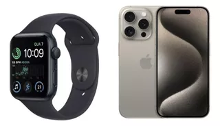 iPhone 15 Pro Natural E Apple Watch Se 2a Geração Preto 44mm