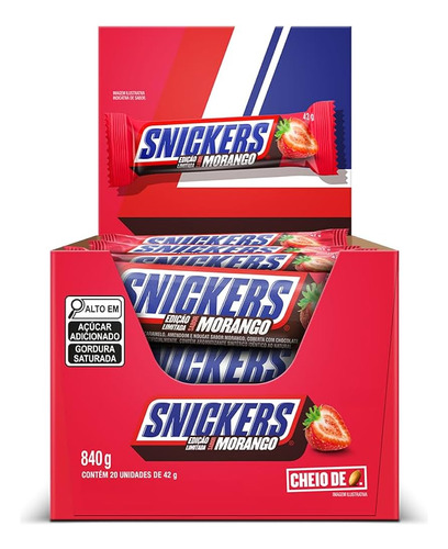 Chocolate Snickers Display C/20x42g - Morango