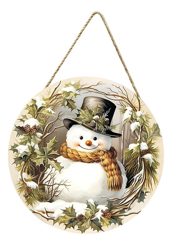 Letrero Navideño Con Forma De Muñeco De Nieve Para Puerta, D