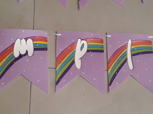 Banderines Pony Arco Iris Feliz Cumple