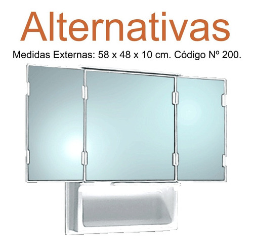 Botiquin Baño Espejo Peinador 1 Puerta Repisa 32x49x10 C6 Blanco