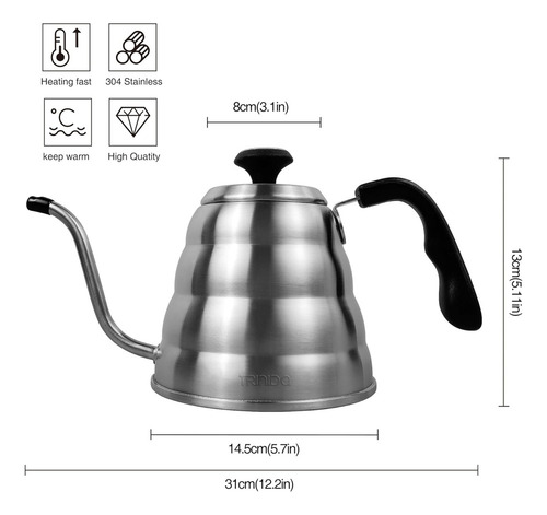Hervidor De Cuello Cisne Verter Para Café Y Té Termómetro H