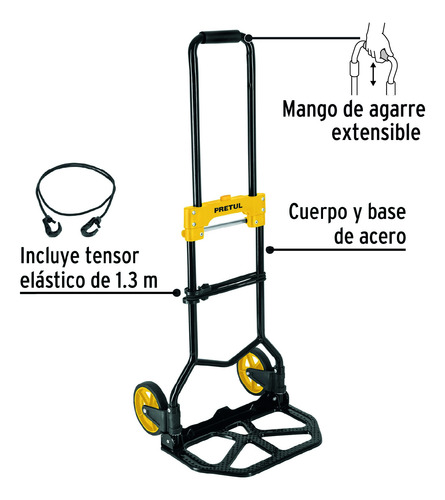 Diablito Plegable De Carga Carro Para Mano Expandible Tensor