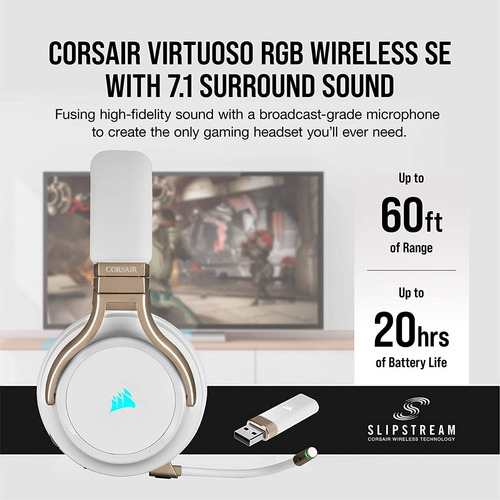 Imagen 2 de 6 de Audifonos Diadema Gamer Corsair Virtuoso Rgb Pc Ps4 7.1